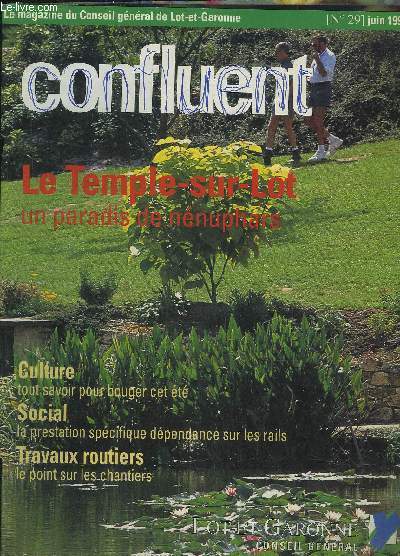 CONFLUENT N29 JUIN 1997 - Le Temple sur Lot un paradis de nnuphars - culture tout savoir pour bouger cet t - social la prestation spcifique dpendance sur les rails - travaux routiers le point sur les chantiers etc.