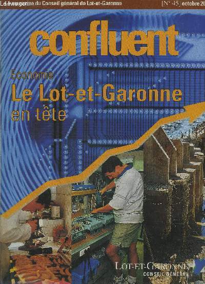 CONFLUENT N45 OCTOBRE 2000 - Economie le Lot et Garonne en tte - Tournon d'Agenais a le blues - l'espace d'Albret outil culturel multiforme  Nrac - les dix ans de l'Odac - c'est la saison des chataignes - a l'cole du pilotage de moto etc.