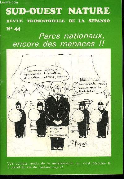 SUD OUEST NATURE N44 SEPTEMBRE 1983 - Votre verger cologique - soyez ralistes demandez l'impossible - comptes rendus d'activits - notes brves - micro centrale laprade moulin vignau a Arudy - la fort de pins en Gascogne etc.