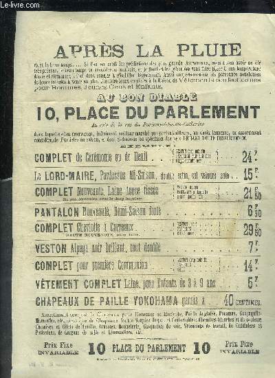 PUBLICITE DE 2 PAGES : AU BON DIABLE .
