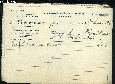 LOT DE 6 FACTURES DE L'IMPRIMERIE G.SERIAT & FILS BORDEAUX - DATANT DE 1931-1932-1936-1937 - DESTINEE A MONSIEUR TRABUT CUSSAC.