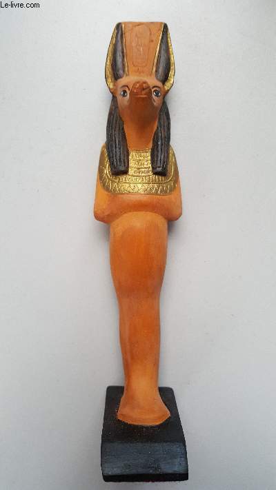 UNE STATUETTE EGYPTIENNE EN COULEURS - D'ENVIRON 18 CM.