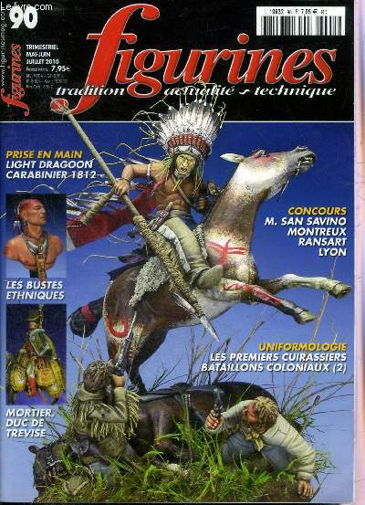 FIGURINES TRADITION ACTUALITE TECHNIQUE N 90 MAI JUIN JUILLET 2010 - la cration des 1er et 8e cuirassiers 1801-1803 - les soldats de l'empereur dans les colonies insulaires (2) les Antilles - l'artillerie rgimentaire - la garde de Paris 1802-1813 etc.