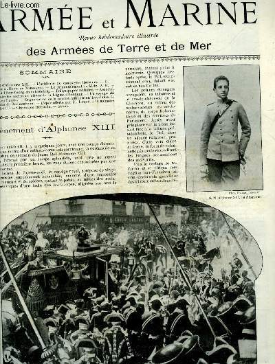 ARMEE ET MARINE N22 4EME ANNEE 1ER JUIN 1902 - L'avnement d'Alphonse XIII - l'artillerie de campagne italienne - Vercingtorix - le dmantlement de Metz - de Paris  Petersbourg en automobile - Rallye paper militaire etc.