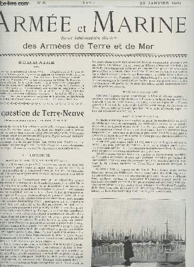 Arme et Marine N3 3eme anne, 20 janvier 1901 - La question de Terre-Neuve ( suivre) - L'exploitation de la ligne de Chartres  Orlans par le rgiment de sapeurs de chemins de fer - Les retraites proportionnelles - Les Portugais dans l'Afrique