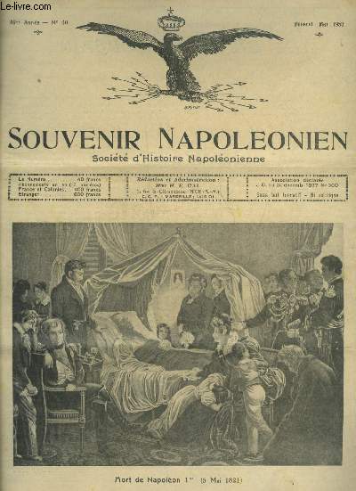 SOUVENIR NAPOLEONIEN N 60 MAI 1953 - Un Gnral corsaire par F.Baillot d'Estivaux - l'enseignement public sous les rgimes plbiscitaires par le Dr Flammarion - le Gnral Testot-Ferry A.M.Robert Testot Ferry par M.Lacombe de Lapeyrousse etc.