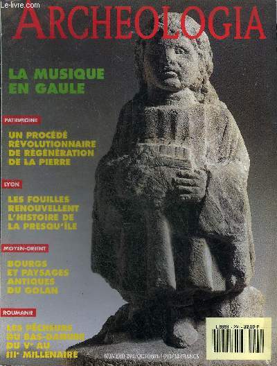 ARCHEOLOGIA N 294 OCTOBRE 1993 - L'affaire Villa Roma  Nimes - un hammam mdival  Mekns au Maroc - le point sur l'archologie et l'urbanisme - l'ilot des Capucins  Arras - les pirogues du lac de Sanguinet - un jardin archologique dans le Calvados..