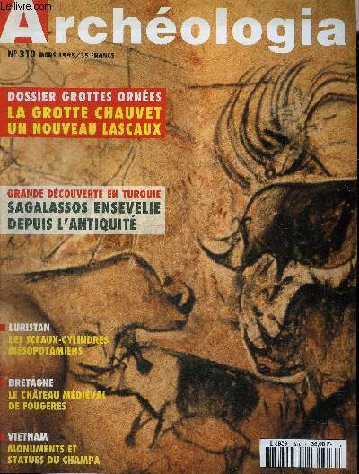 ARCHEOLOGIA N 310 MARS 1995 - Les fouilles du Collge de France - chronique juridique - le tombeau d'Alexandre le Grand le dcouvert ? - le parc archologique du Caelius  Rome - monuments et sites franais inscrits au Patrimoine mondial etc.