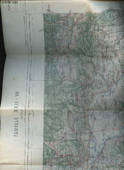 Carte dpliante de Sedan. Tirage de 1892. Feuille XXII-10. Format 56 x 45 cm.