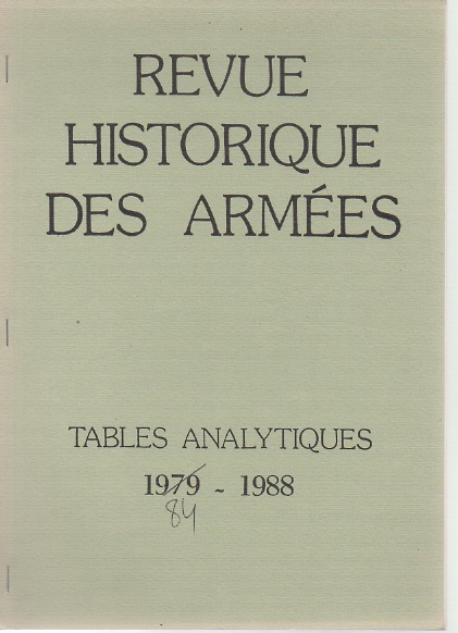 Tables analytiques 1984-1988.