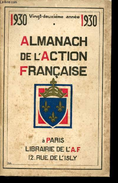 Almanach de l'Action Franaise 1930.