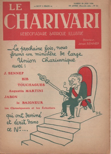Le Charivari. Hebdomadaire satirique illustr, dirig par  Jehan SENNEP.