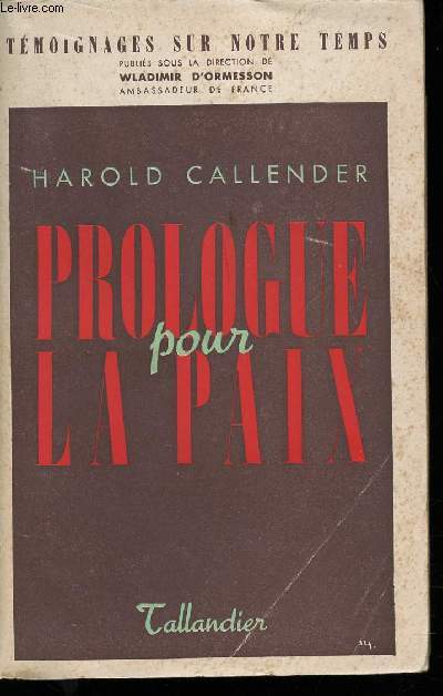 Prologue pour la Paix.