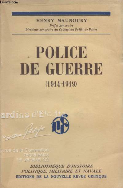 Police de Guerre (1914-1919).