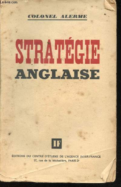 Stratgie anglaise.