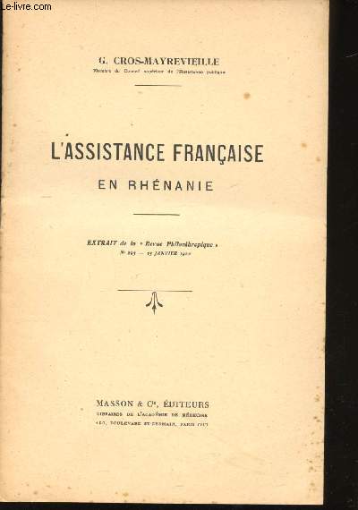 L'assistance Française en Rhénanie.