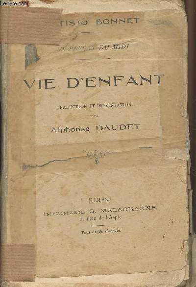 Vie d'enfant - Traduction et prsentation par Alphonse Daudet