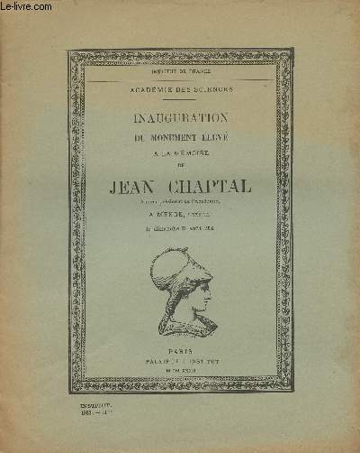 Inauguration du monument lev  la mmoire de Jean Chaptal le dimanche 21 aot 1932 - Institut de France, acadmie des sciences - n11 bis