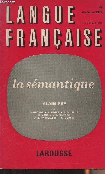 Langue Franaise n4 - Dcembre 1969 - La smantique