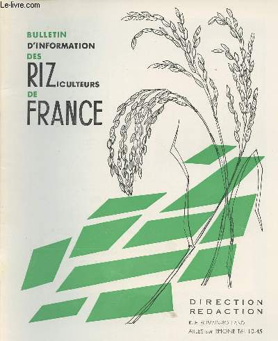 Bulletin d'information des riziculteurs de France n130 - Setp. Oct. 1970 -