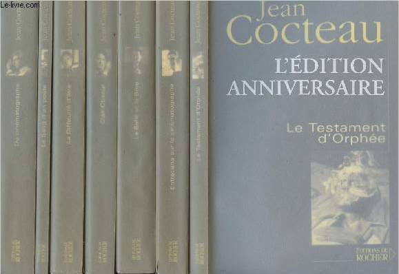 Lot de 7 livres de Jean Cocteau - Edition anniversaire : Clair-Obscur - La difficult d'tre - La Sang d'un pote - Du cinmatographe - Le testament d'Orphe - La belle et la bte + Entretiens sur le cinmatographe