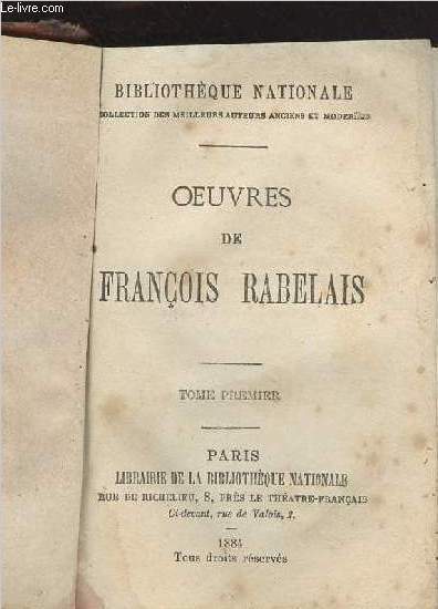 Oeuvres de Franois Rabelais - Tomes 1 & 2 - 