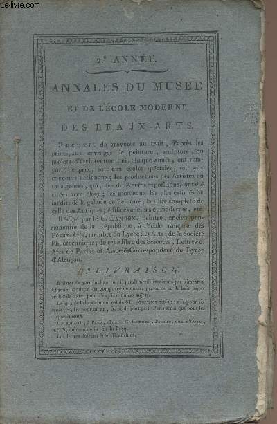 Annales du Muse et de l'cole Moderne des Beaux-Arts - 2e anne - 4e livraison