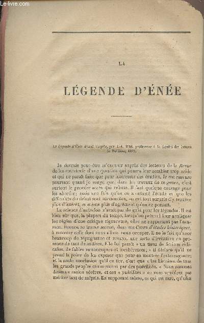 La lgende d'Ene - (1 article de la Revue des Mondes, tome LIX, 1883)