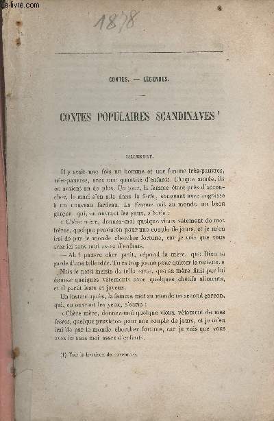 Contes populaires Scandinaves : Lillekort - Les trois feuilles qui chantent - (1 article de la Revue Britannique, 9e srie, tome VI)
