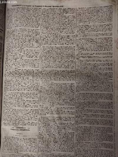 Supplment  La Gazette des Tribunaux du mercredi 7 dcembre 1836 : Tribunaux trangers, Espagne, de la lgislation espagnole (1) - Chronique, Dpartemens - Paris 6 dcembre - Grand biendait industriel