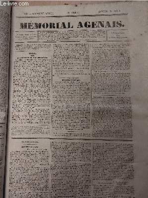 Mmorial Agenais, 9e anne - 1839, n1280 - Samedi 31 aot - Agen - Munificence du duc d'Orlans - Bulletin politique - Industrie de l'poque - Feuilleton, lettre de Paris - Affaires d'Espagne - Paris, 26 et 27 aot, voyage de Louis-Philippe - Paris, 25 a