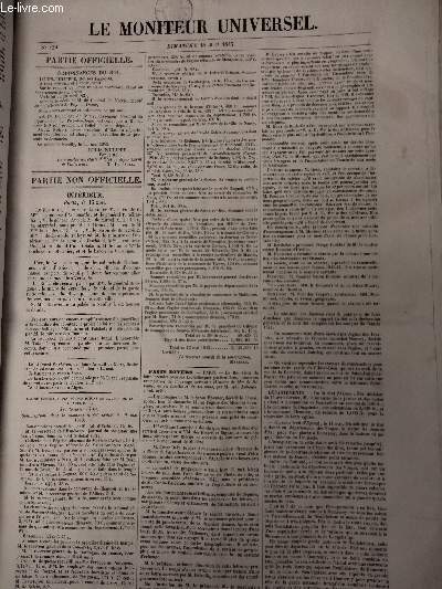 Le Moniteur Universel, n134 - Dimanche 14 mai 1843 : Partie officielle - Ordonnances du roi - Partie non officielle - Intrieur, Paris le 13 mai - Caisse centrale des souscriptions en faveur de la Guadeloupe - Faits divers - Tribunaux - Ministre des tra