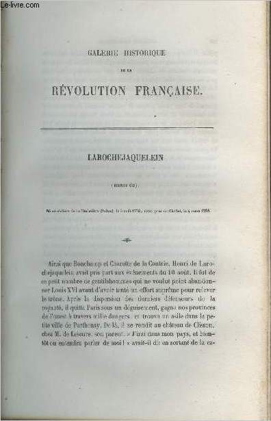 Larochejaquelein (Henri de)- Portrait provenant de la Galerie historique de la Rvolution Franaise (1787  1799) (Tome 2)