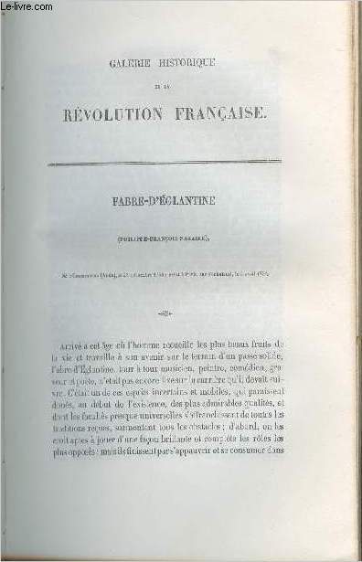 Fabre-d'Eglantine (Philippe-Franois-Nazaire) - Portrait provenant de la Galerie historique de la Rvolution Franaise (1787  1799) (Tome 2)