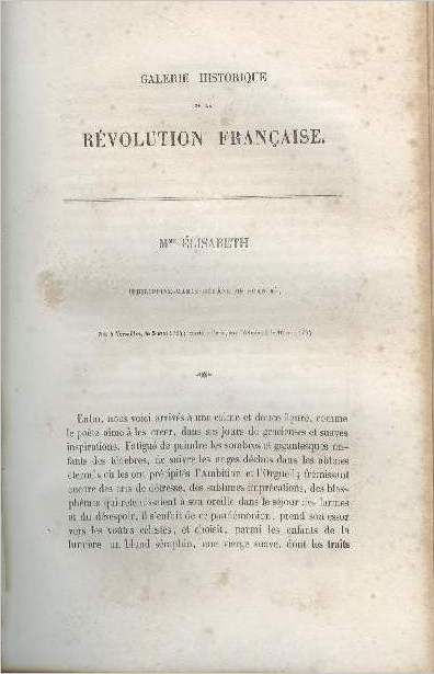 Mme Elisabeth (Philippine-Marie-Hlne de France) - Portrait provenant de la Galerie historique de la Rvolution Franaise (1787  1799) (Tome 2)