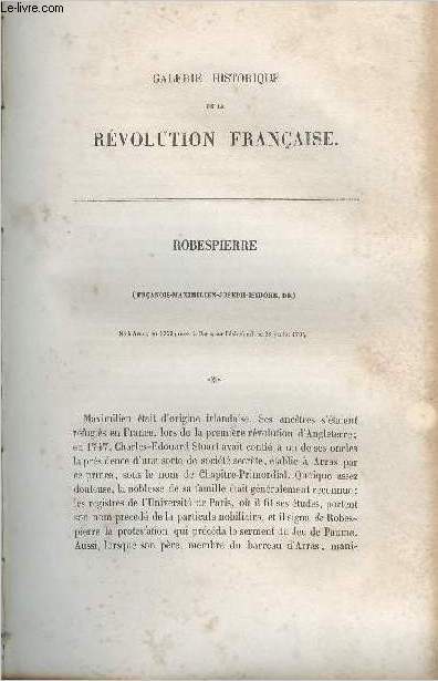 Robespierre (Franois-Maximilien-Joseph-Isidore, de) - Portrait provenant de la Galerie historique de la Rvolution Franaise (1787  1799) (Tome 2)