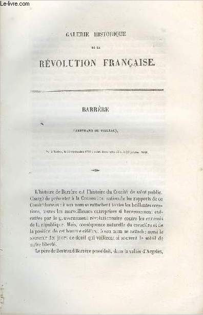 Barrre (Bertrand de Vieuzac) - Portrait provenant de la Galerie historique de la Rvolution Franaise (1787  1799) (Tome 3)