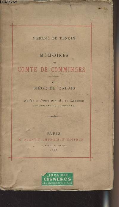 Mmoires du Comte de Comminges - Le sige de Calais - 