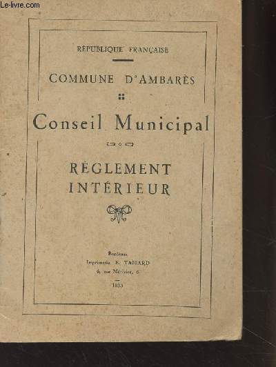 Commune d'Ambars - Conseil municipal - Rglement intrieur