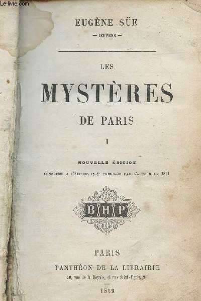 Les mystres de Paris - Tomes 1, 2, 3 et 4 - 4 tomes en 2 volumes