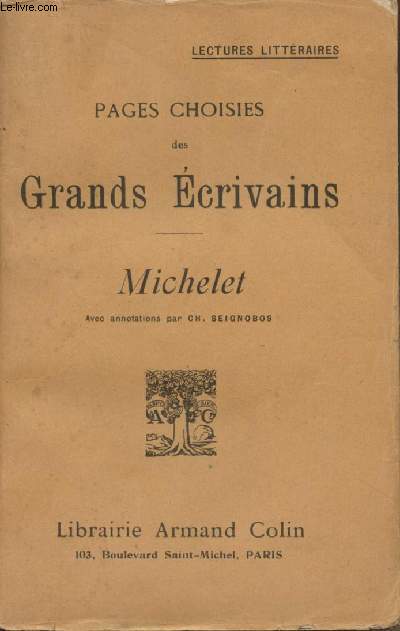 Pages choisies des Grands Ecrivains - Michelet - 