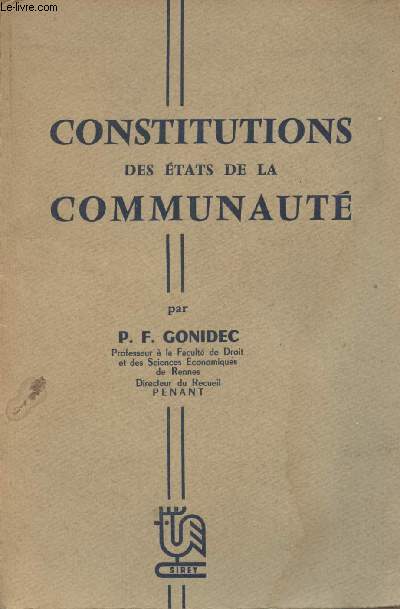 Constitutions des Etats de la Communaut