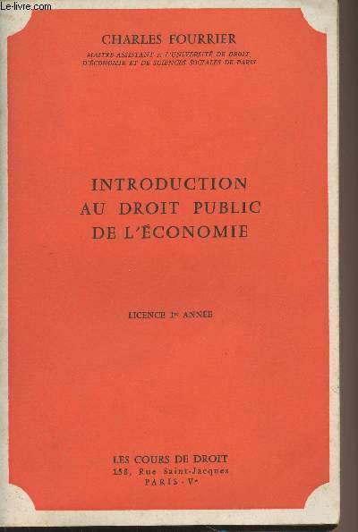 Introduction au droit public de l'conomie - Licence 1re anne