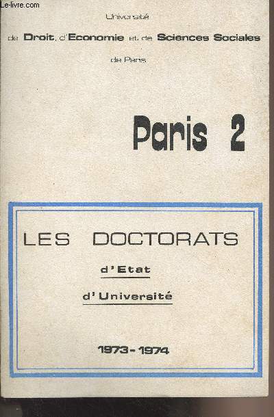 Les Doctorats d'Etat d'Universit