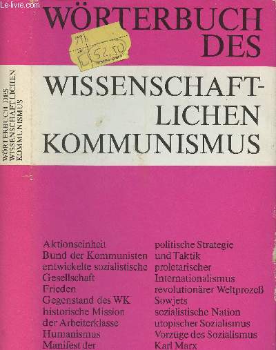 Wrterbuch des wissenschaftlichen kommunismus