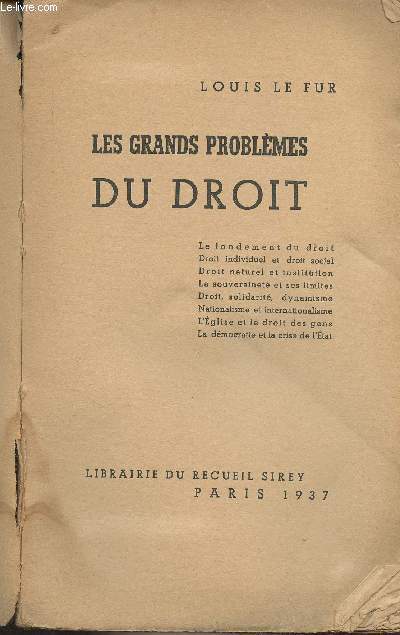 Les grands problmes du droit