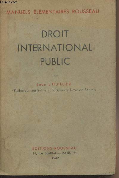 Droit international public - Manuels lmentaires Rousseau