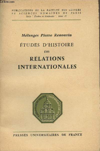 Etudes d'histoire des relations internationales - 