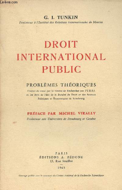 Droit international public, problmes thoriques