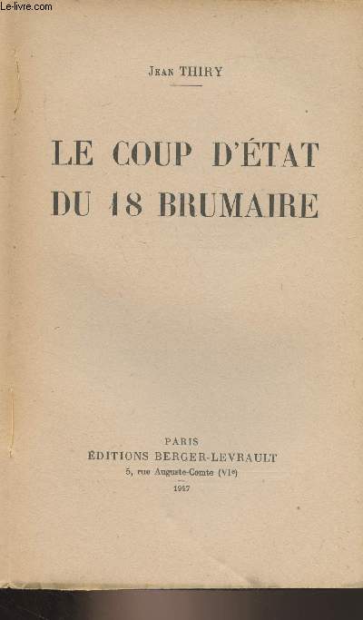 Le coup d'tat du 18 Brumaire